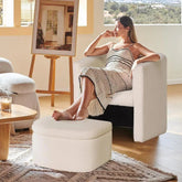 Soft Fabric Barrel Accent Chair